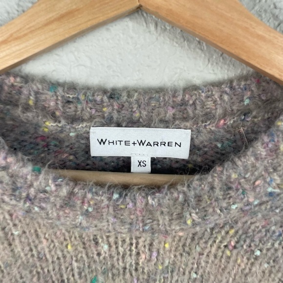 WHITE + WARREN confetti blend crewneck sweater in grey multi - Picture 5 of 8